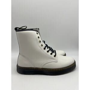 Dr Martens Zavala Boots White Patent Leather Women's Size 10 NEW